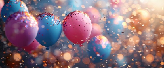 Decoration With Confetti For Birthday, Birthday Background