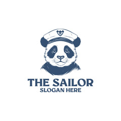 Sailor panda logo vector illustration