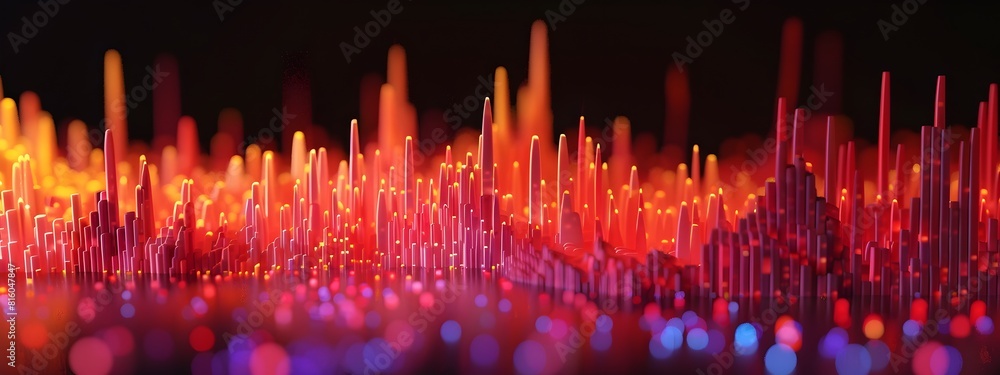 Poster frequency distribution of consumer spending habits visualized in a d rendered