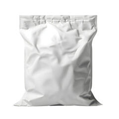 White plastic bag mockup for product isolated on transparent background. 3d blank white plastic bag for packaging design