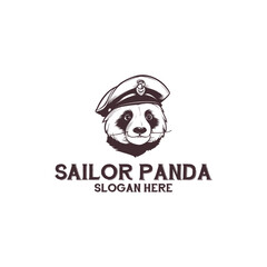 Sailor panda logo vector illustration