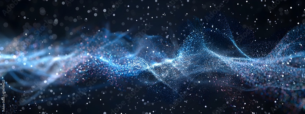 Poster wave packet propagation through space a precise d animation demonstrating specific frequency