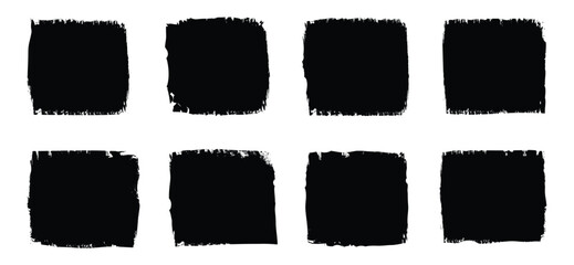 Brush vector collection. Grunge elements, Rectangle brush, Brush stroke, ink paint brush, grunge lines.