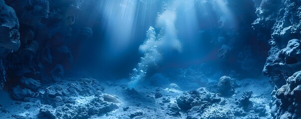 Enchanting Underwater Volcanic Vents Spewing Ethereal Gases Surrounded by Unique Marine Life Forms