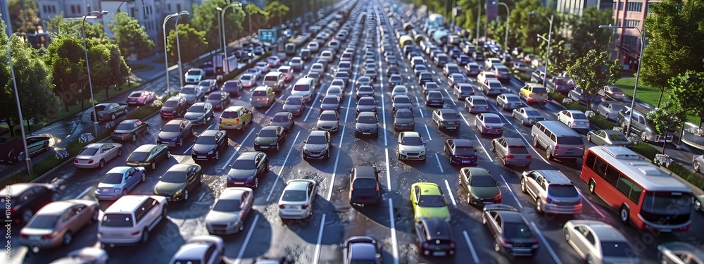 Poster frequency distribution of traffic patterns visualized in a city