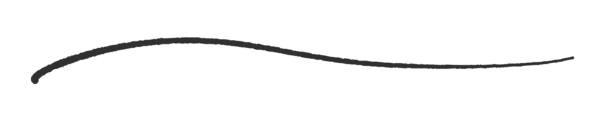 手書きのゆるやかにカーブする横長の線 - シンプルでおしゃれなデザイン素材
