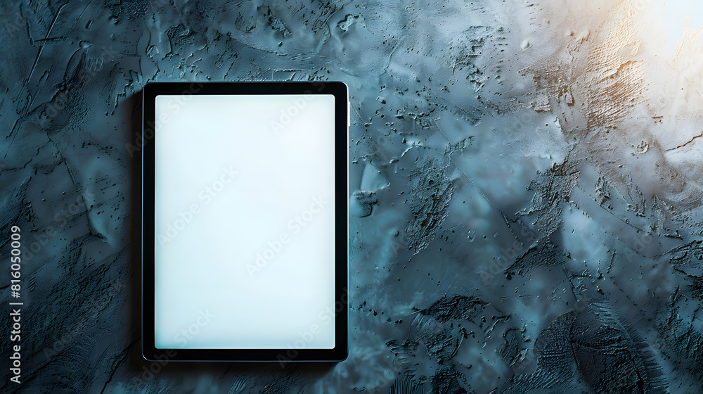 Poster Tablet with blank screen Flat lay with copy space : Generative AI