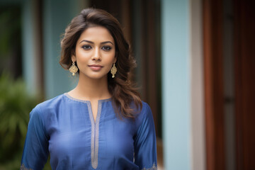 Young beautiful indian woman in traditional dress