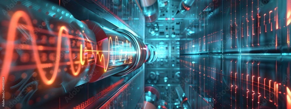 Poster ionized particles frequency recording via a precise mass spectrometer in a scientific laboratory