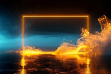Obraz premium Smoke Sci-Fi square Podium generative ai set . Beautiful simple AI generated image in 4K, unique.