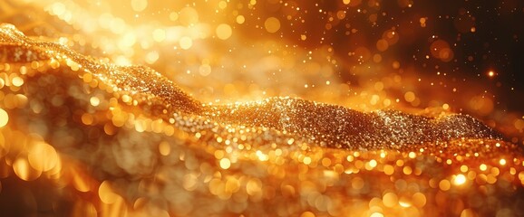 Fancy Gold Glitter 50Th Birthday Or Wedding Anniversary Golden Confetti Background, Birthday Background