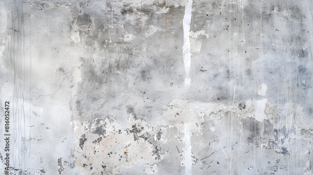 Aufkleber old gray concrete wall texture panoramic background : generative ai