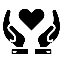 Charity Heart Glyph Icon Design