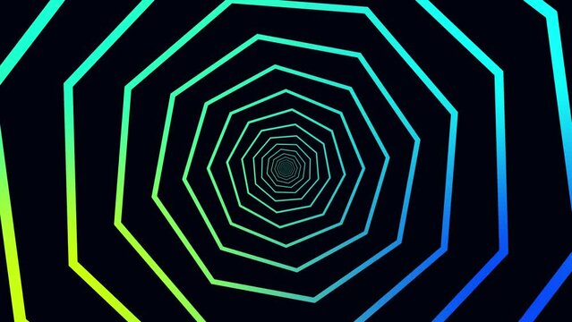 4k Abstrack seampless looping green neon rhombus tunel background.