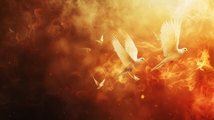 pentecost bacgkround with copy space. whit monday background concept