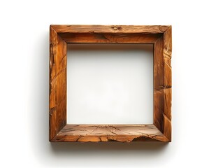 Minimalist Wooden Frame with Modern Clean Design Against White Background
