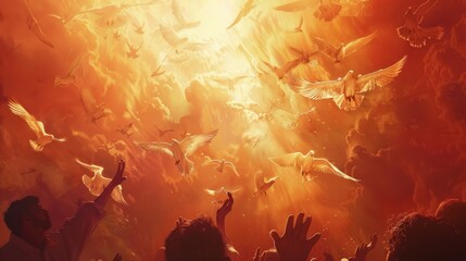 pentecost bacgkround with copy space. whit monday background concept