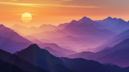 Fototapeta premium sunrise in the mountains