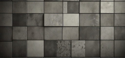 Gray and white geometric mosaic tiles background