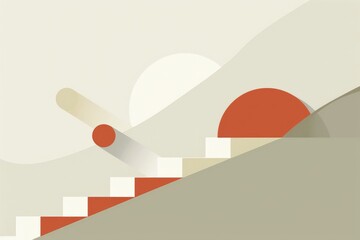 Interior Design - Small Potted Cactus and Art Necklace. Beautiful simple AI generated image in 4K, unique.