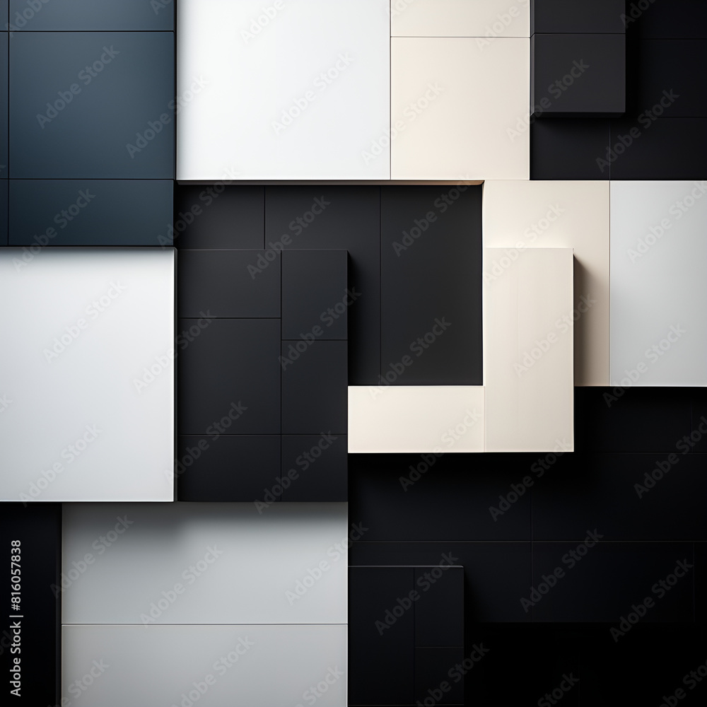 Poster abstract composition with monochromatic color