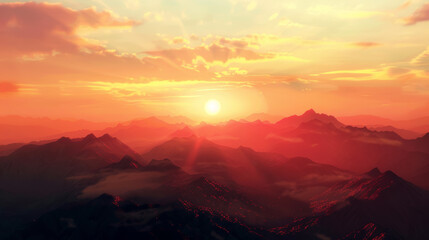 Fototapeta premium sunset in the mountains