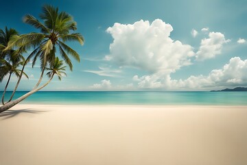 Beautiful empty tropical beach and sea landscape background	