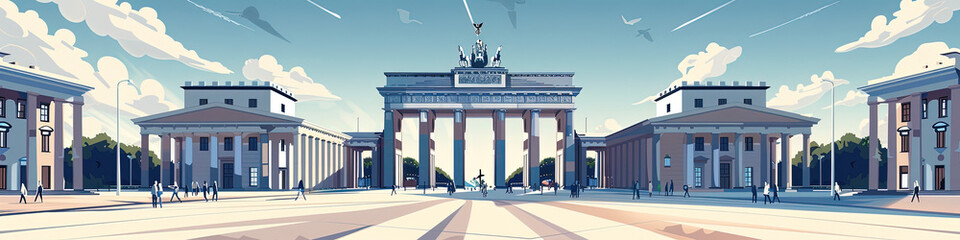 Brandenburg Gate, Berlin, Germany - Detailed Architectural Illustration
