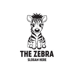 Cute zebra logo vector illustration