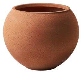 Empty unpainted clay pot isolated on white
