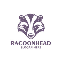 Raccoon head logo vector illustration