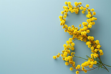A bouquet of yellow flowers arranged in the shape of the number 8