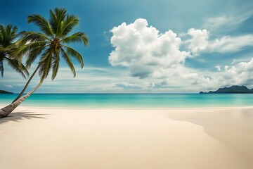 Beautiful empty tropical beach and sea landscape background	