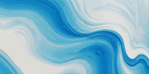 Beautiful soft blue sea water, ocean wave background. Soft blue and white hand printed creative marble texture ocean background.