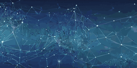 Obraz premium Abstract digital doted wave lines technology gradient blue background.Futuristic point wave technology background. Shiny moving lines design element. 