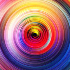 Colorful radial motion effect. Abstract rounded background. Color curves and sphere. Multi color gradient rings and circles wallpaper. Colored texture backdrop and banner.