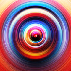 Obraz premium Colorful radial motion effect. Abstract rounded background. Color curves and sphere. Multi color gradient rings and circles wallpaper. Colored texture backdrop and banner.