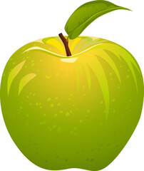juicy green apple isolated on a white background