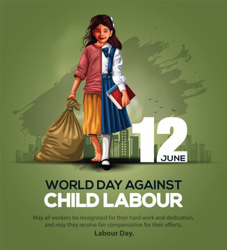 World Day Against Child Labor Concept With Child. abstract vector illustration design