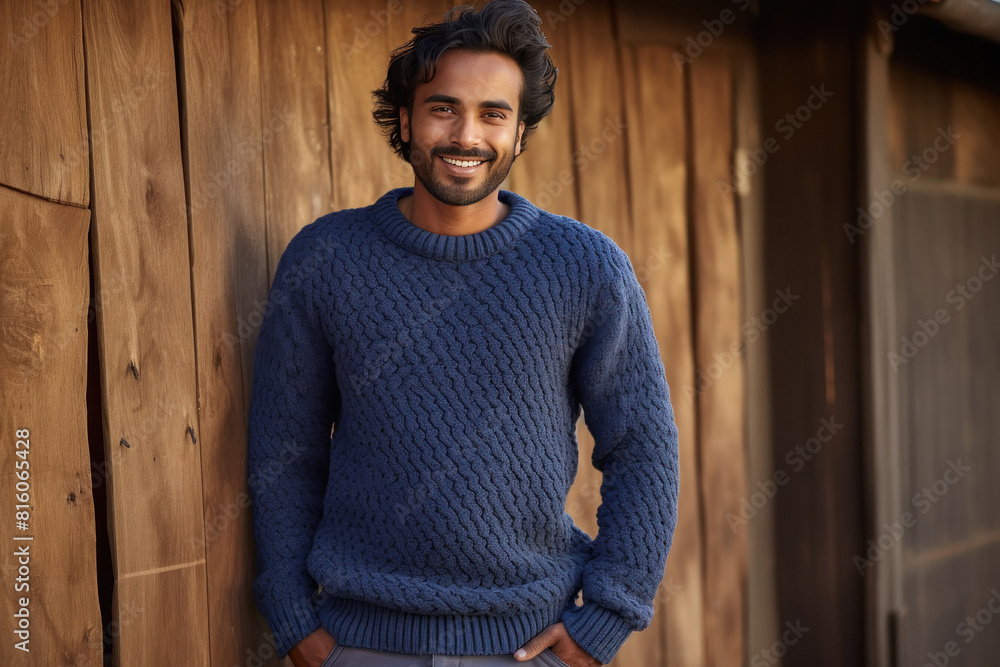 Wall mural indian man wearing sweater