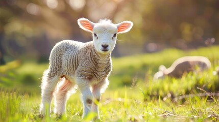 Adorable Small Lamb Field