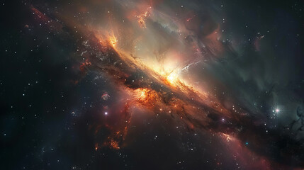 Fototapeta premium Hyper-Realistic Beauty Impressive Galaxy Nebula Captured in Stunning Detail and Splendor