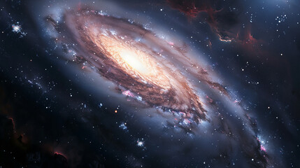Fototapeta premium Hyper-Realistic Beauty Impressive Galaxy Nebula Captured in Stunning Detail and Splendor