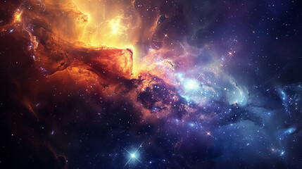 Fototapeta premium Hyper-Realistic Beauty Impressive Galaxy Nebula Captured in Stunning Detail and Splendor