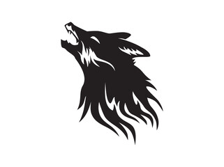 howling wolf illustration silhouette