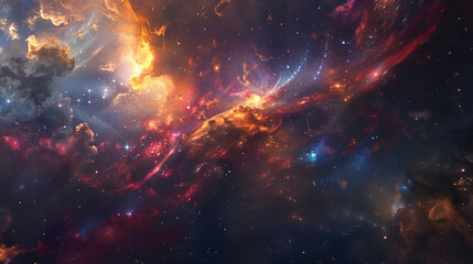 Fototapeta premium Hyper-Realistic Beauty Impressive Galaxy Nebula Captured in Stunning Detail and Splendor