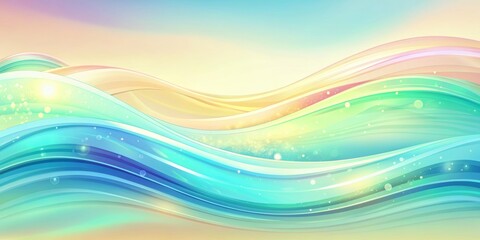 Fototapeta premium Soft pastel waves suitable for calming spaces, such as yoga studios and spa environments, offering a peaceful and serene backdrop.