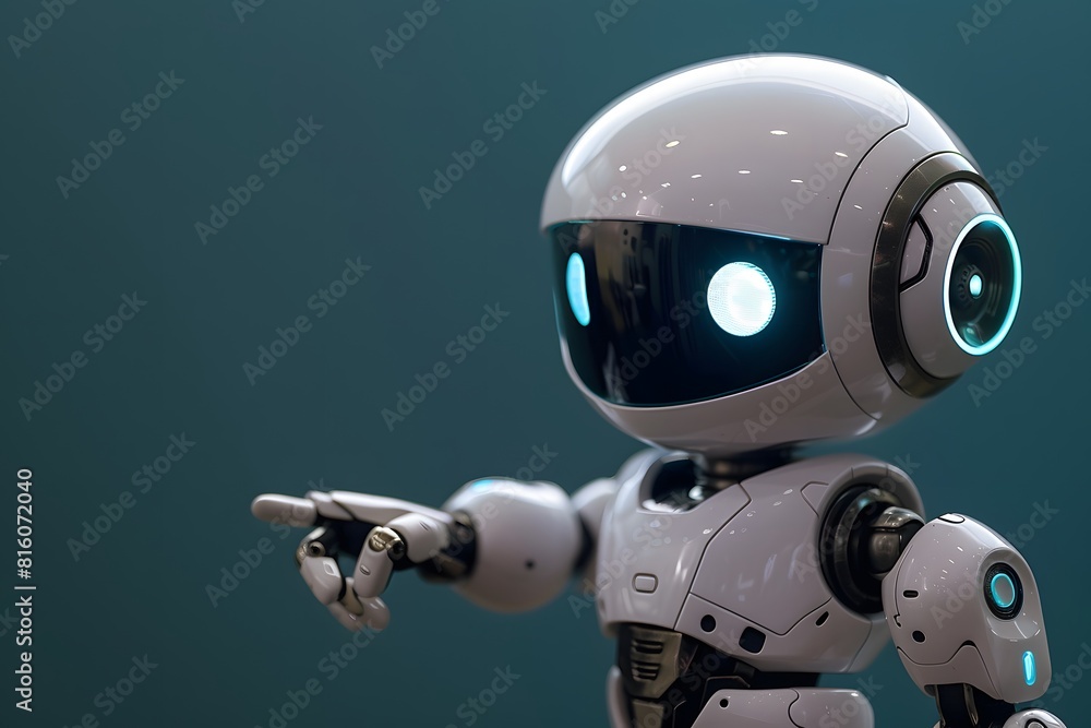 Poster a robot pointing at something