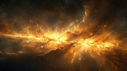 Fototapeta premium Cosmic Cradle Interstellar Landscape of a Stellar Nursery, Capturing the Birth of Stars and Galactic Evolution