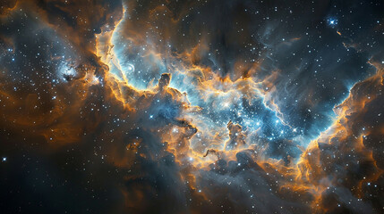  Cosmic Cradle Interstellar Landscape of a Stellar Nursery, Capturing the Birth of Stars and Galactic Evolution